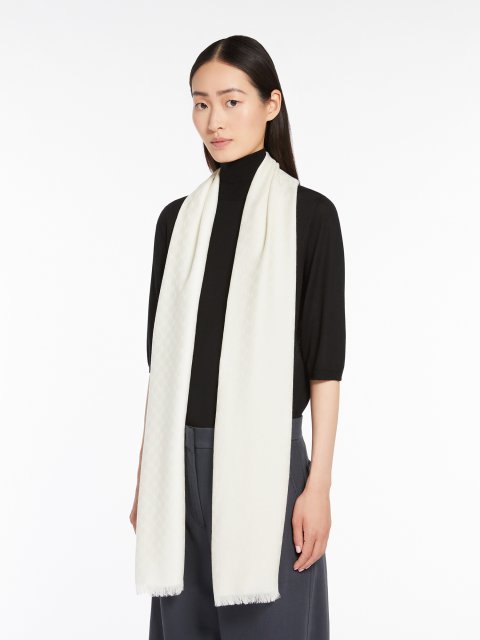 Білий палантин Max Mara вовняно-шовковий: фото 1 - Invogue