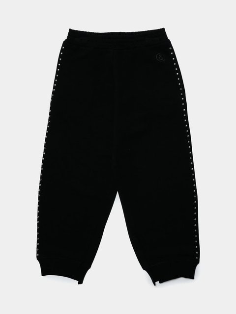 Чёрные джоггеры MM6 MAISON MARGIELA KIDS: фото - Invogue