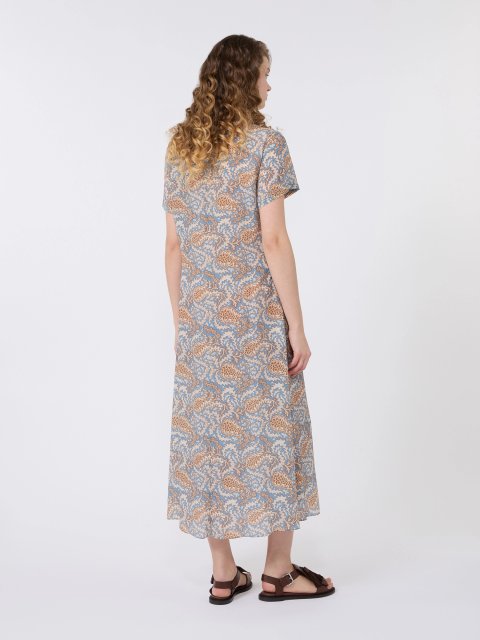 Блакитна сукня з принтом Weekend Max Mara з шовку: фото 4 - Invogue