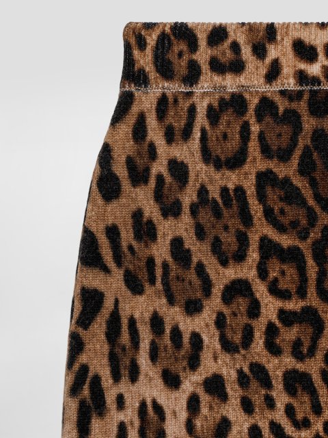 Леопардова спідниця DOLCE&GABBANA KIDS з вовни: фото 2 - Invogue