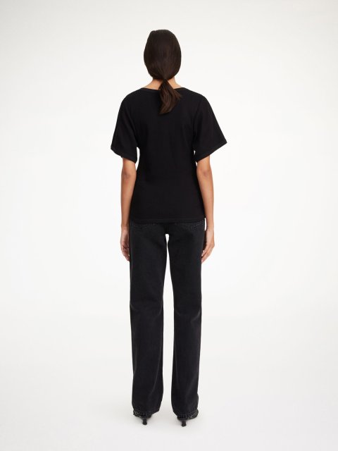 Чорна футболка BY MALENE BIRGER з еластичної бавовни: фото 3 - Invogue