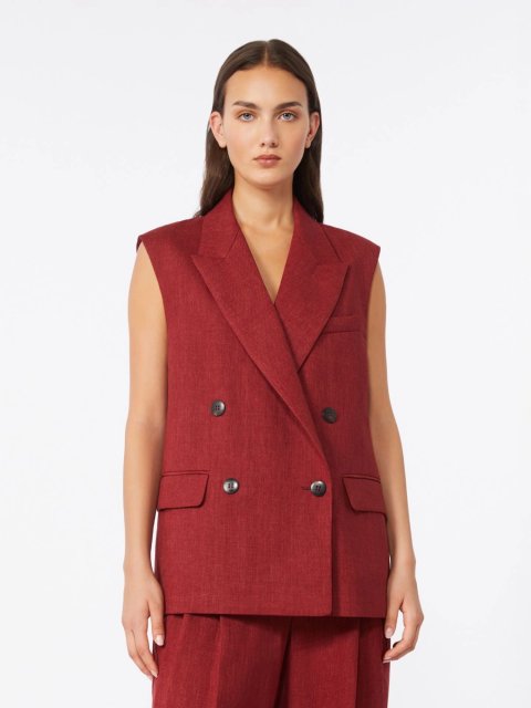 Червоний жилет Max Mara з чистого льону: фото 2 - Invogue