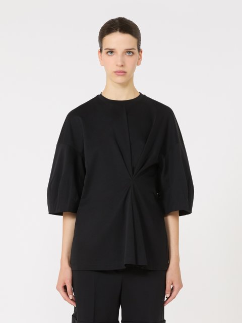 Черная футболка MAX MARA из хлопкового трикотажа: фото 2 - Invogue