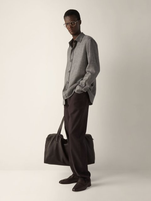Темно-коричнева сорочка Zegna з кашеміру: фото 1 - Invogue