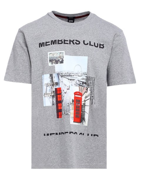 Серая футболка BOSS: фото 2 - Invogue