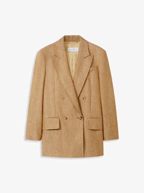 Світло-коричневий жакет Max Mara з льону: фото - Invogue
