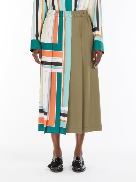 Спідниця кольору хакі WEEKEND MAX MARA з принтом: фото 4 - Invogue