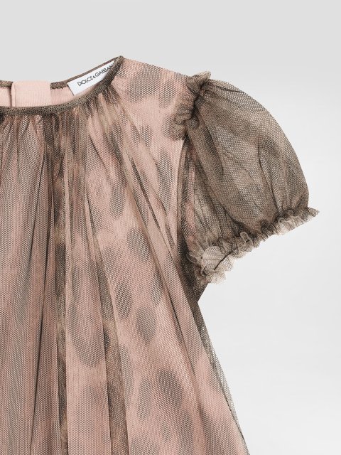 Платье из тюля с леопардовым принтом Dolce&Gabbana: фото 3 - Invogue