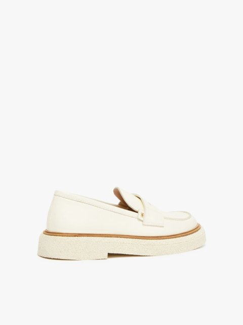 Белые лоферы Max Mara из кожи: фото 2 - Invogue