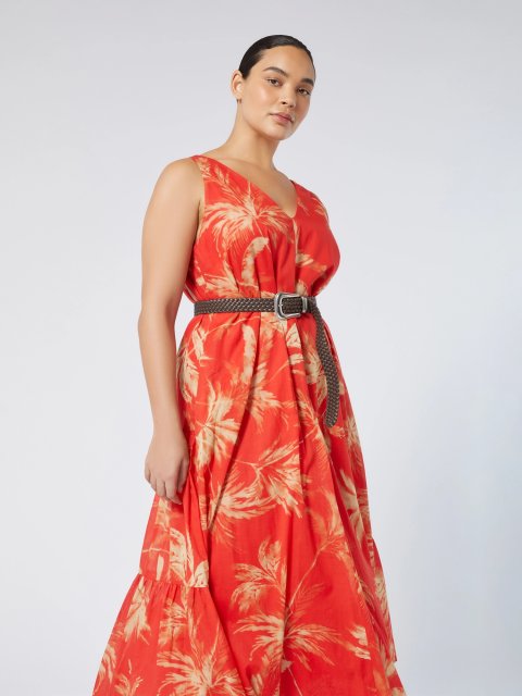 Красное платье Marina Rinaldi хлопковое: фото 3 - Invogue