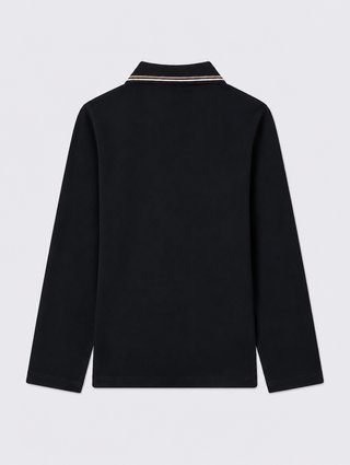 Тёмно-синяя рубашка Emporio Armani из хлопка и эластана: фото 1 - Invogue