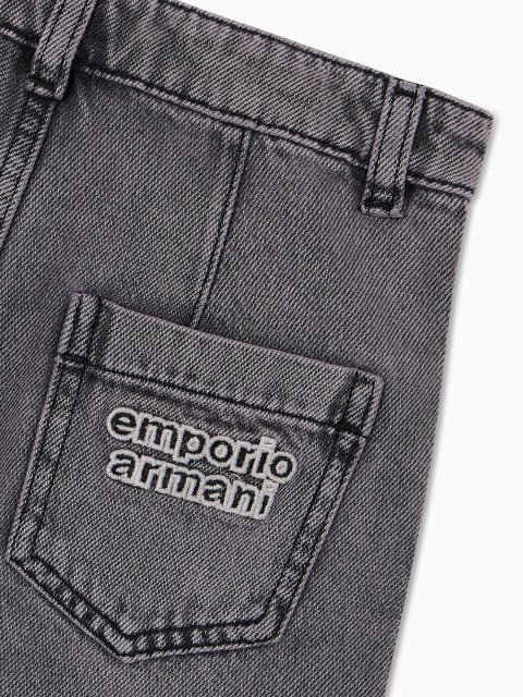 Чёрные джинсы EMPORIO ARMANI KIDS из хлопка: фото 4 - Invogue