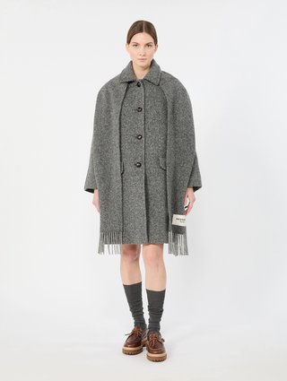 Тёмно-серое пальто Weekend Max Mara из шерсти и полиамида: фото 1 - Invogue