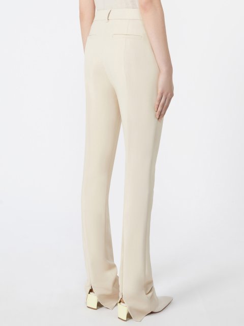Бежевые брюки SPORTMAX из эластичной вискозы: фото 3 - Invogue