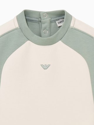 Зелёно-кремовая кофта Emporio Armani из хлопка и полиэстера: фото 2 - Invogue