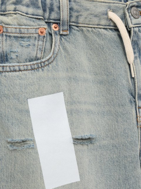 Светло-серые джинсовые шорты MM6 Maison Margiela из хлопка: фото 2 - Invogue