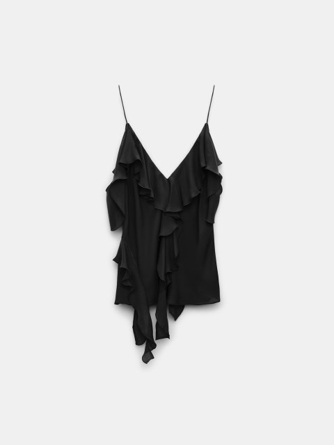 Черный топ Dorothee Schumacher шелковый: фото 4 - Invogue