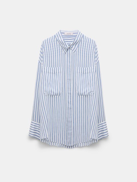 Синяя рубашка Dorothee Schumacher полосатая: фото - Invogue