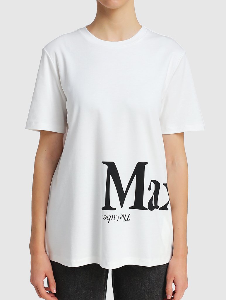 Белая футболка MAX MARA: фото 3 - Invogue