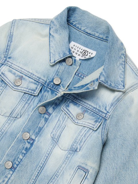 Денім синій куртка MM6 Maison Margiela з бавовни: фото 3 - Invogue