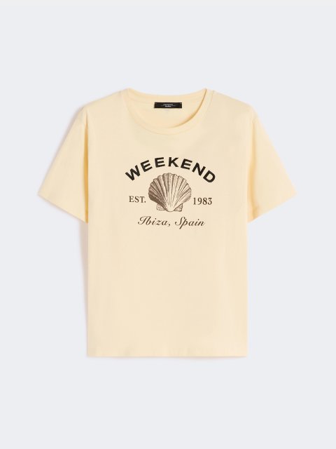 Жовта футболка Weekend Max Mara з бавовни: фото - Invogue