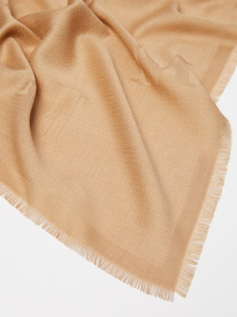 Бежевий шарф Max Mara з вовни та шовку: фото 2 - Invogue