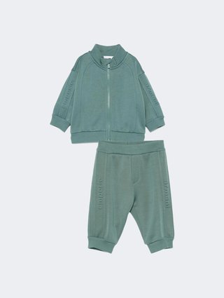 Изумрудная кофта, брюки EMPORIO ARMANI KIDS из хлопка: фото - Invogue