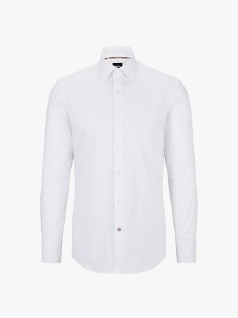 Біла сорочка BOSS з бавовняного попліну: фото - Invogue