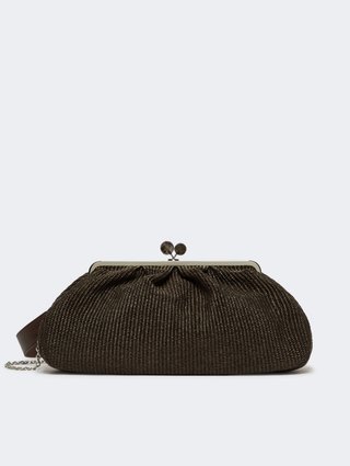 Темно-коричнева сумка Pasticcino Weekend Accessories з ефектом рафії: фото - Invogue