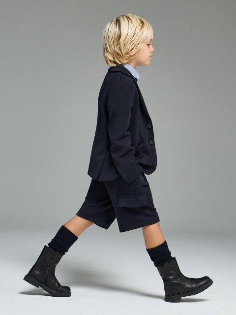 Чорні черевики EMPORIO ARMANI KIDS зі шкіри: фото 1 - Invogue