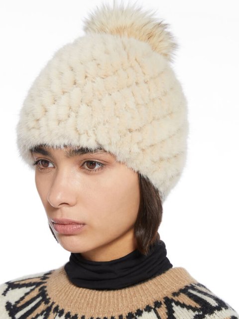 Бежева шапка MAX MARA : фото 2 - Invogue