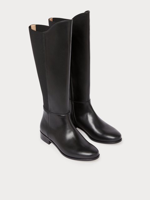 Черные сапоги Marina Rinaldi кожаные: фото 2 - Invogue