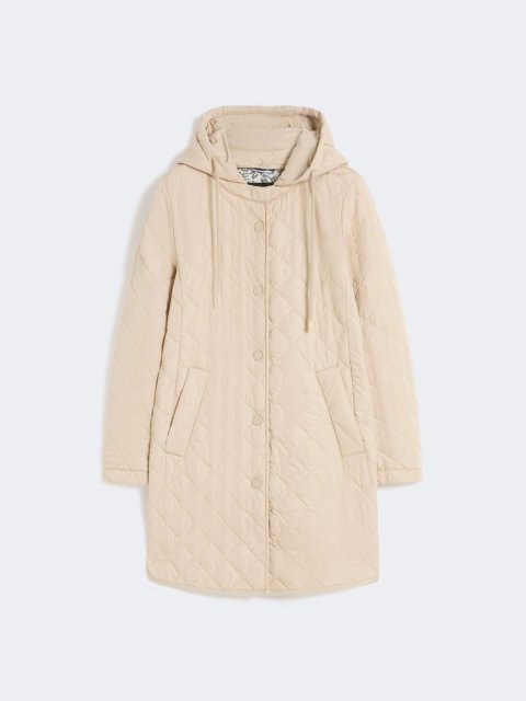 Бежева парка WEEKEND MAX MARA зі стьобаним візерунком: фото - Invogue