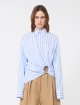 Блакитна сорочка у смужку Sportmax з бавовни: фото 2 - Invogue