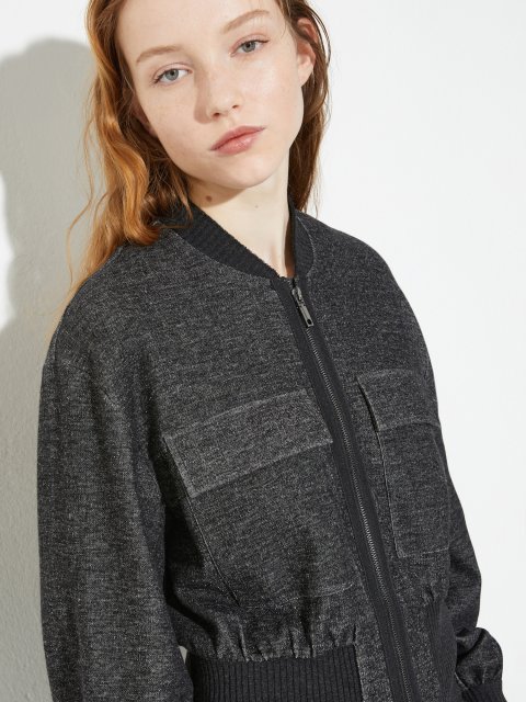 Темно-сірий бомбер MAX&CO трикотажний: фото 4 - Invogue