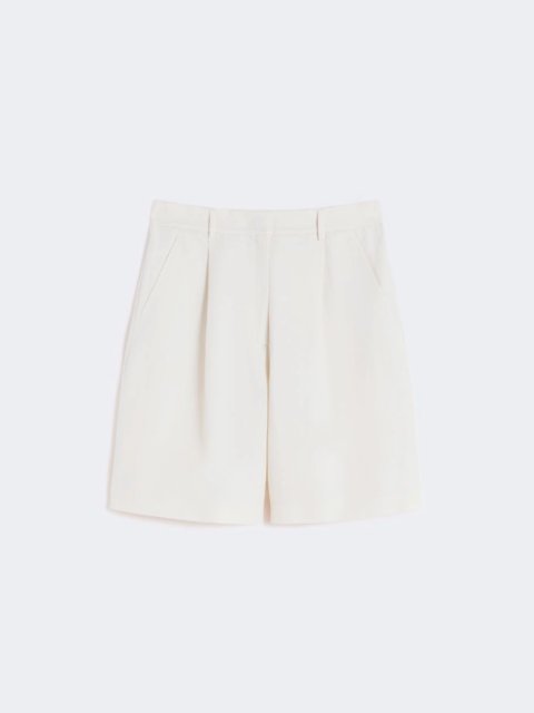 Кремовые бермуды Weekend Max Mara из хлопка и льна: фото - Invogue