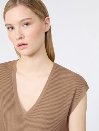 Темно-бежевый жилет Max Mara из шерсти: фото 4 - Invogue