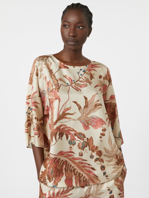 Блуза з принтом WEEKEND MAX MARA з шовкової саржі: фото 4 - Invogue