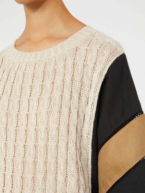 Бежевий светр з фактурною в’язкою Max Mara з льону: фото 4 - Invogue