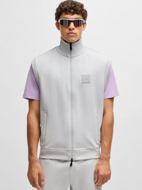 Светло-серый жилет BOSS из смеси хлопка: фото 2 - Invogue