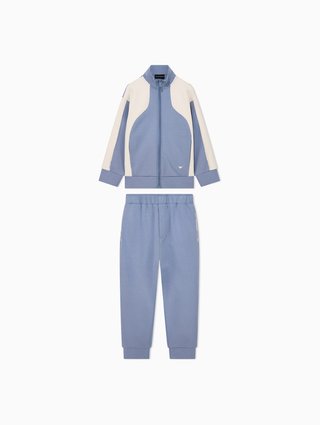 Голубой костюм Emporio Armani из хлопка и полиэстера: фото - Invogue