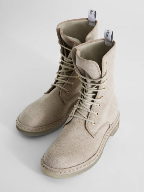 Бежевые ботинки MAX MARA: фото 4 - Invogue