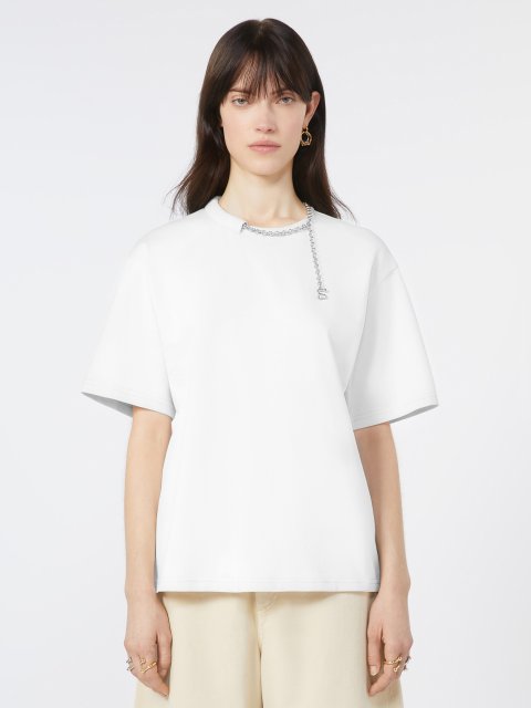 Білий топ SPORTMAX з коротким рукавом: фото 2 - Invogue