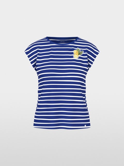 Фіолетова футболка Marc Cain у білу смужку: фото - Invogue