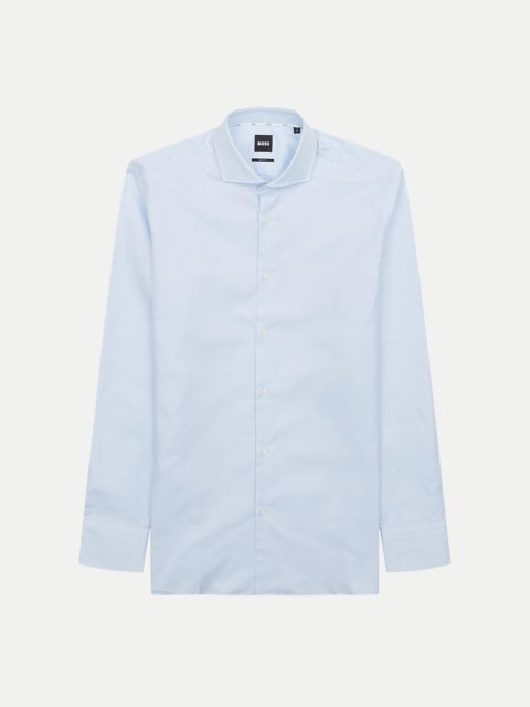 Блакитна сорочка BOSS бавовняна: фото - Invogue