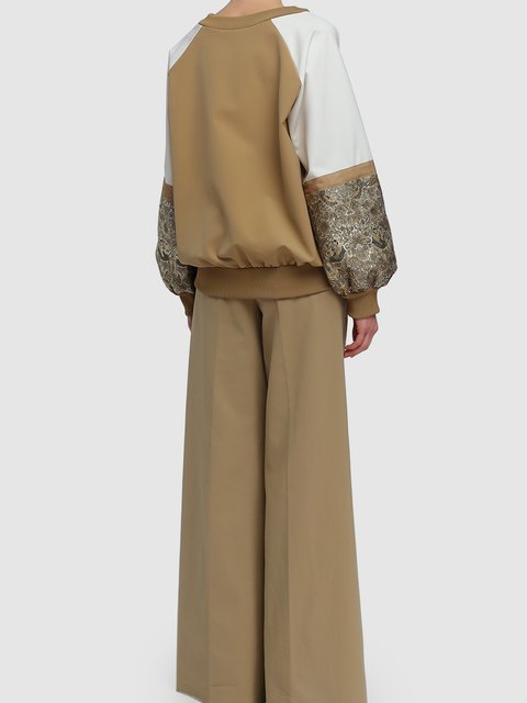 Кремовая блуза MAX MARA: фото 2 - Invogue