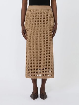 Карамель юбка Max Mara из хлопка: фото 2 - Invogue