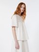 Кремовий топ Weekend Max Mara з льону з вишивкою: фото 3 - Invogue