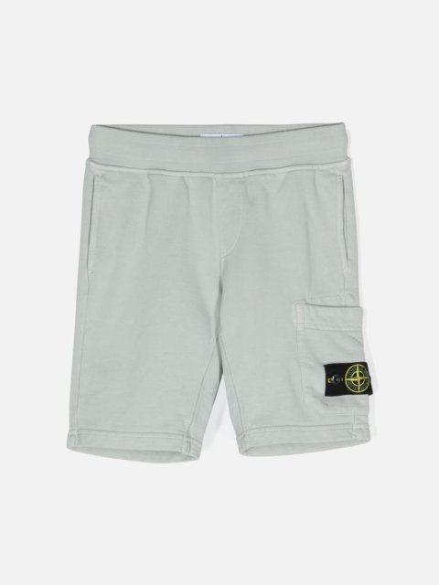 Серые шорты STONE ISLAND из хлопка: фото - Invogue