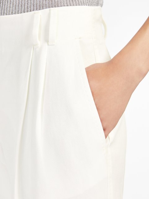 Білі брюки Max Mara з віскози та льону: фото 4 - Invogue